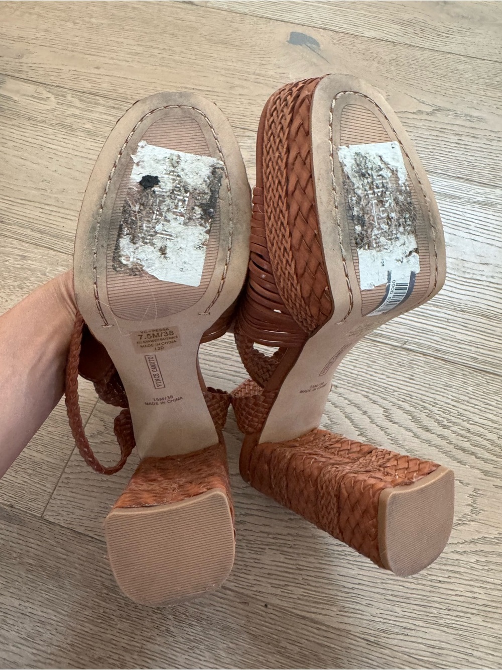 Vince Camuto Woven Leather Platform Sandal in Brown - Picture 7 of 7